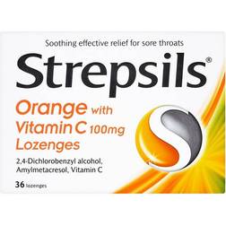 Strepsils Orange with Vitamin C 100mg 36pcs Lozenge