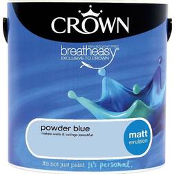 Crown Breatheasy Wall Paint, Ceiling Paint Powder Blue,Carrie,Moonlight Bay 2.5L