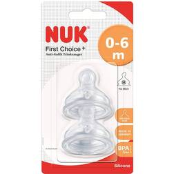 Nuk First Choice+ Size 1 M Silicone Teat 0-6m 2-pack