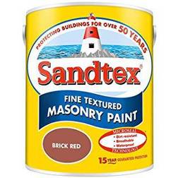 Sandtex Fine Textured Masonry Concrete Paint Brick Red 5L