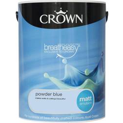 Crown Breatheasy Wall Paint, Ceiling Paint Powder Blue 5L