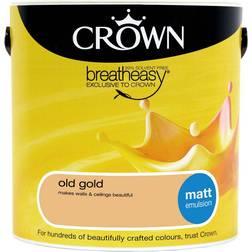 Crown Breatheasy Ceiling Paint, Wall Paint Gold,Pale Gold,Sunrise,Mustard Jar,Happy Daze 2.5L