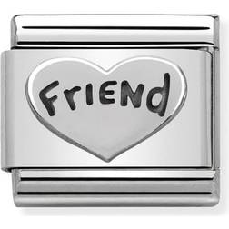 Nomination Composable Classic Friend Heart Charm - Silver/Black