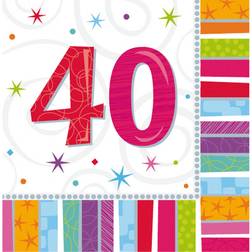 Amscan Napkins Radiant Birthday 40 16-pack