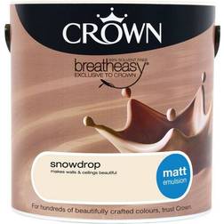 Crown Breatheasy Wall Paint, Ceiling Paint Snowdrop 2.5L