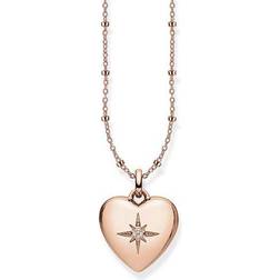 Thomas Sabo Heart Medallion Necklace - Rose Gold/Diamond