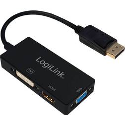 LogiLink DisplayPort - HDMI/VGA/DVI M-F 0.1m