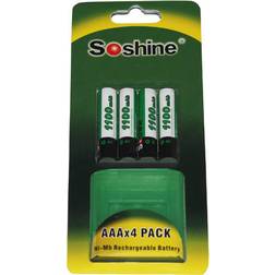 Soshine AAA 1100mAh Compatible 4-pack