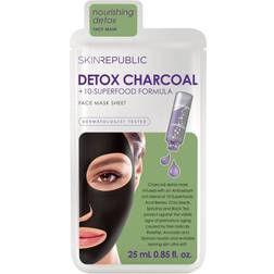 Skin Republic Detox Charcoal + 10 Superfood Formula Sheet Mask 25ml