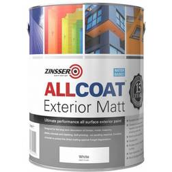 Zinsser AllCoat Exterior Matt Wood Paint White 2.5L