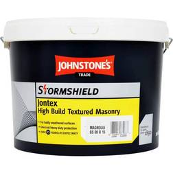 Johnstone's Trade Stormshield Jontex High Build Textured Masonry Cement Paint Magnolia 10L