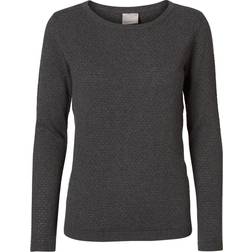 Vero Moda Texture Pullover - Grey/Dark Grey Melange