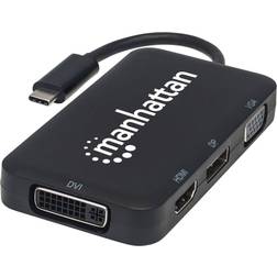 Manhattan USB C-DisplayPort/DVI/VGA/HDMI M-F 0.1m
