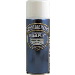 Hammerite Direct to Rust Hammered Effect Metal Paint White 0.4L