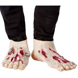 Smiffys Zombie Latex Shoe Covers Beige