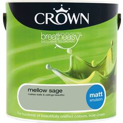 Crown Breatheasy Wall Paint, Ceiling Paint Mellow Sage,Gentle Olive 2.5L