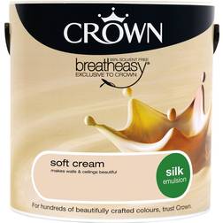 Crown Breatheasy Ceiling Paint, Wall Paint Soft Cream,Magnolia 2.5L