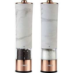 Tower Marble Rose Gold Electric Pepper Mill, Salt Mill 2pcs