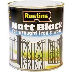 Rustins Quick Dry Satin Black Metal Paint, Wood Paint Black 2.5L