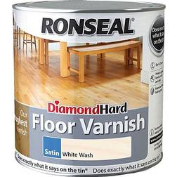 Ronseal Diamond Hard Floor Varnish Wood Protection White 2.5L