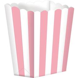 Amscan Popcorn Box Pink/White 5-pack