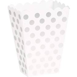 Unique Party Popcorn Box Silver/White 8-pack