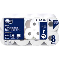 Tork Premium Soft Conventional T4 3-Ply Toilet Paper 8-pack