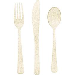 Unique Party Cutlery Glitter Gold 18-pack