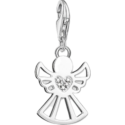 Thomas Sabo Charm Club Angel With Heart Charm - Silver/Diamond