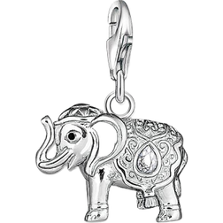Thomas Sabo Charm Club Indian Elephant Charm Pendant - Silver/White