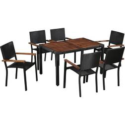 vidaXL 43935 Patio Dining Set, 1 Table incl. 6 Chairs