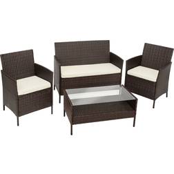 tectake Madeira Outdoor Lounge Set, 1 Table incl. 2 Chairs & 1 Sofas
