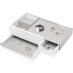 Umbra Stowit Jewellery Box - White/Nickel