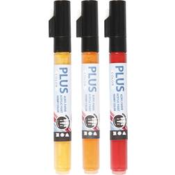 Plus Color Acrylic Paint Yellow Shades Markers 1.2mm 3-pack