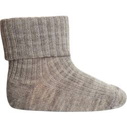 mp Denmark Ankle Wool Rib Turn Down - Brown Melange (589-202)
