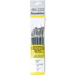 Winsor & Newton Foundation Acrylic Brush Short Handle 6 Pack