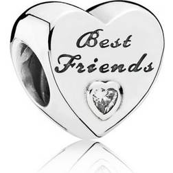 Pandora Friendship Heart Charm - Silver/Transparent