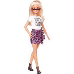 Barbie Fashionistas Doll with Long Blonde Hair & Animal Print Skirt