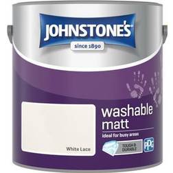 Johnstones Washable Wall Paint, Ceiling Paint White Lace 2.5L