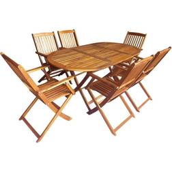 vidaXL 44057 Patio Dining Set, 1 Table incl. 6 Chairs
