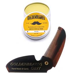 Golden Beards Moustache Wax + GB 77 Folding Comb Special Edition Kit