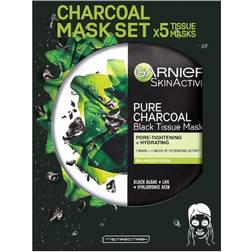 Garnier Skin Active Pure Charcoal Black Tissue Mask 28g 5-pack