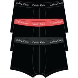 Calvin Klein Cotton Stretch Low Rise Trunks 3-pack - Black/Coral/Phantom