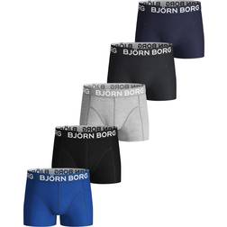 Björn Borg Sammy Solid Shorts For Boys 5-Pack - Blue Depths (9999-1306_70101)