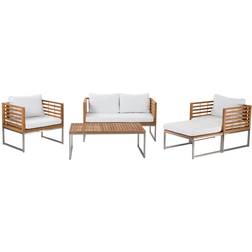 Beliani Bermuda Outdoor Lounge Set, 1 Table incl. 2 Chairs & 1 Sofas