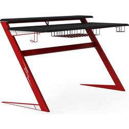 Alphason Aries Gaming Desk - Black/Red, 1360x690x825mm