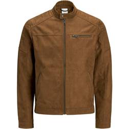 Jack & Jones Faux Leather Jacket - Brown/Cognac