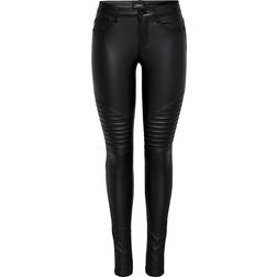 Only New Royal Coated Biker Skinny Fit Jeans - Black/Black