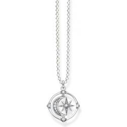 Thomas Sabo Star & Moon Necklace - Silver/White