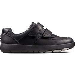 Clarks Kid's Rex Pace - Black Leather